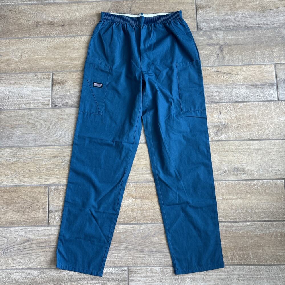 Cherokee Workwear Womens XS Elastic Waist Utility Scrub Pant 4200 Caribbean Blue - Picture 1 of 16